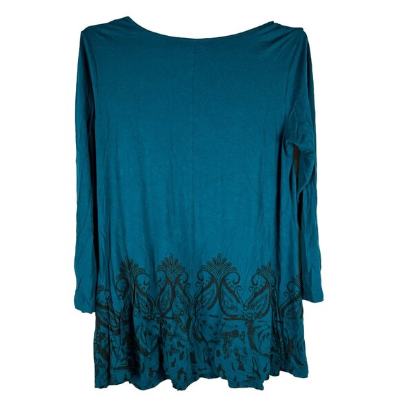 Timeson Womens Teal Long Sleeve Tunic Dress Size XXL 95% Rayon 5% Spandex - Picture 6 of 6